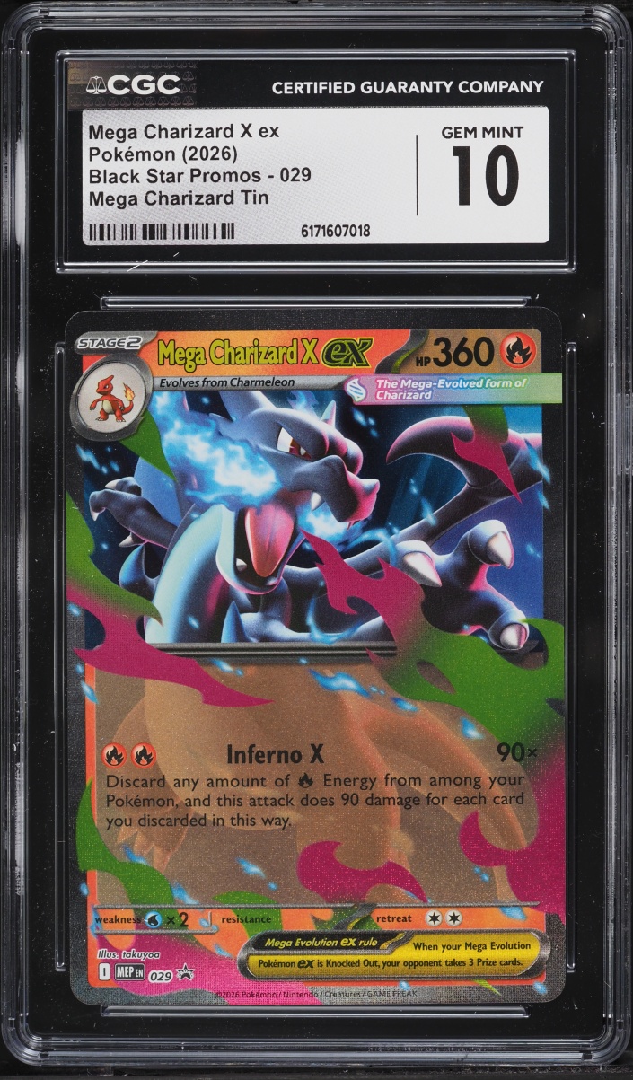 2026 Pokemon Mega Evolution Black Star Promo Tin Mega Charizard X EX #29 CGC 10 GEM MINT
