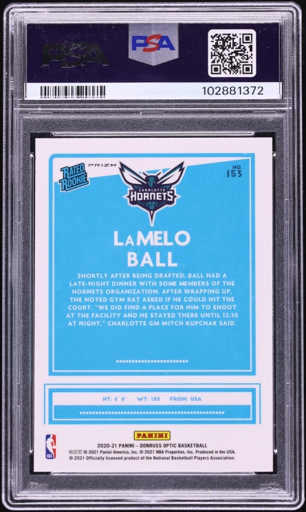 2020 Donruss Optic Hyper Pink LaMelo Ball ROOKIE #153 PSA 10 GEM MINT