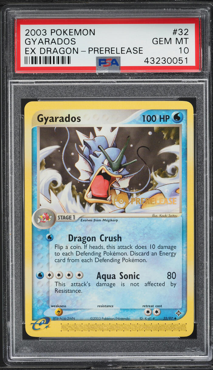 2003 Pokemon EX Dragon Prerelease Gyarados #32 PSA 10 GEM MINT