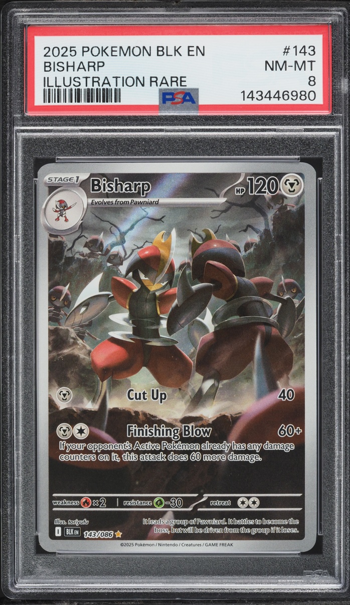 2025 Pokemon Scarlet & Violet Black Bolt IR Bisharp #143 PSA 8 NM-MT