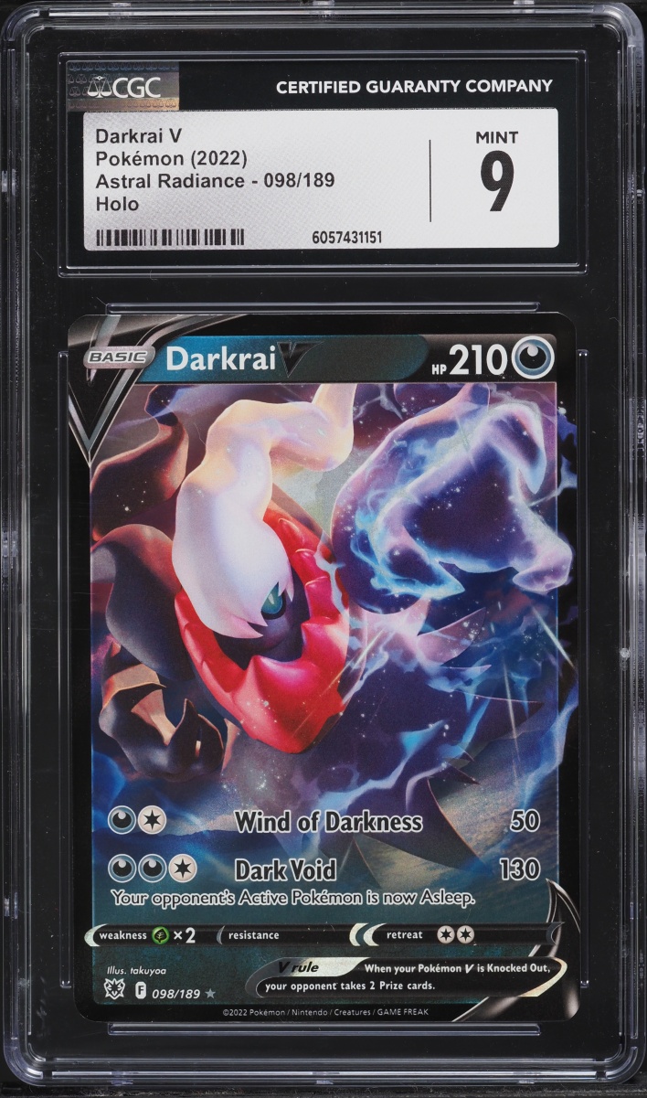 2022 Pokemon Sword & Shield Astral Radiance Full Art Darkrai V #98 CGC 9 MINT