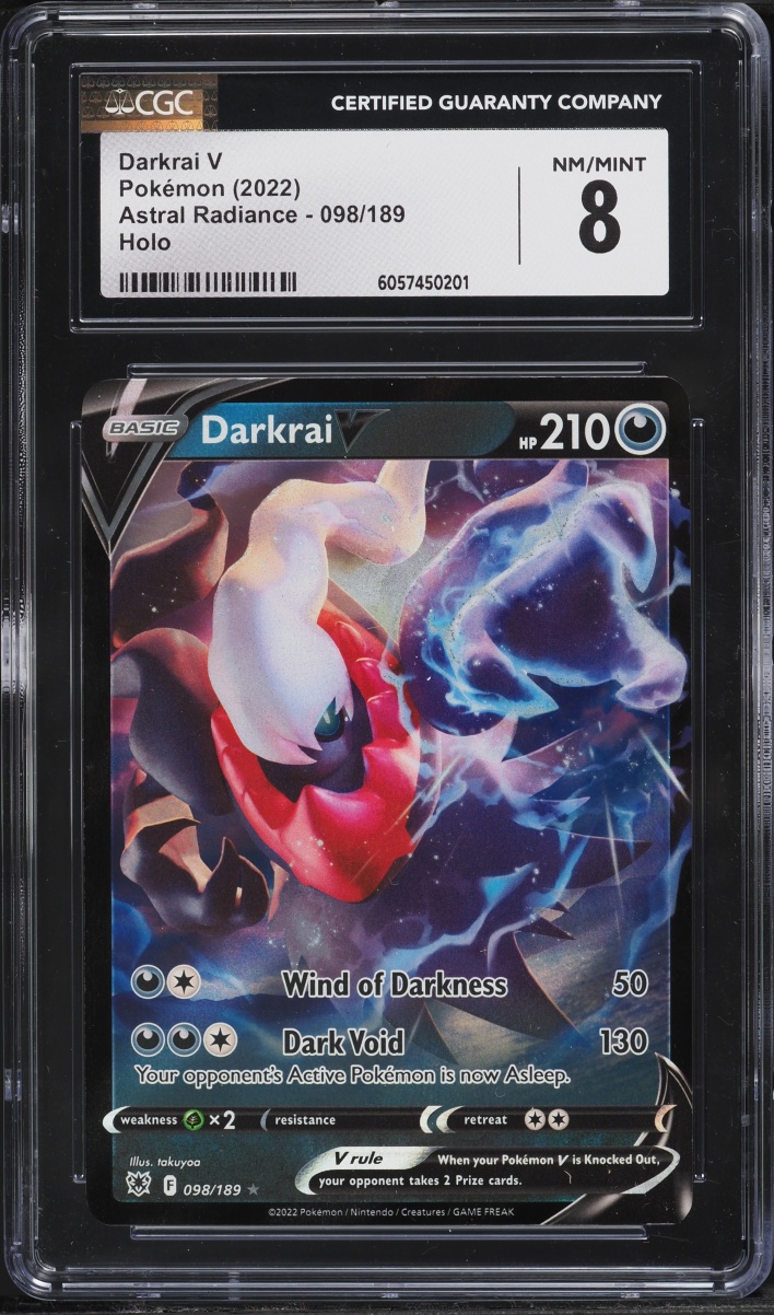 2022 Pokemon Sword & Shield Astral Radiance Full Art Darkrai V #98 CGC 8 NM-MT