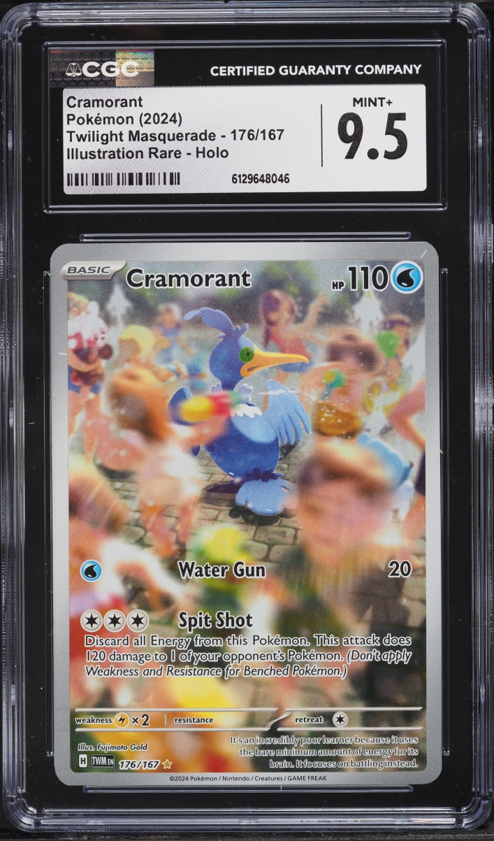 2024 Pokemon Scarlet & Violet Twilight Masquerade IR Cramorant #176 CGC 9.5 MINT+