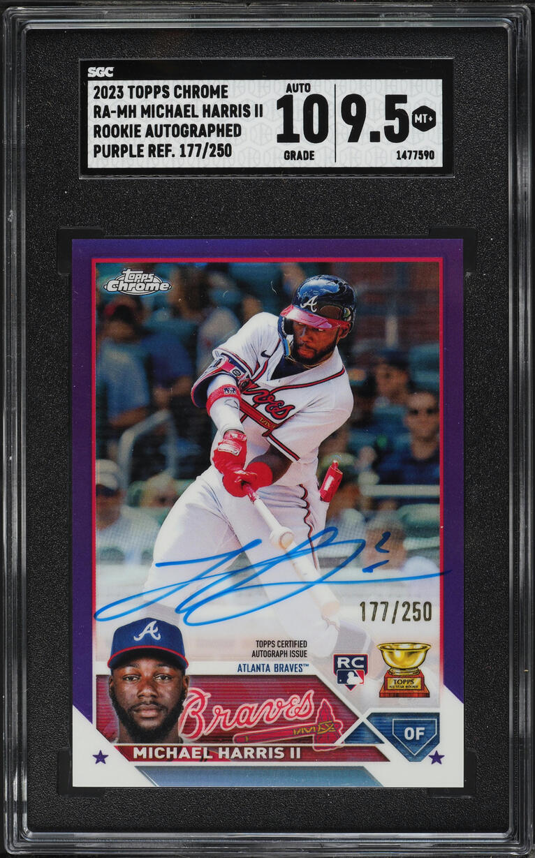 2023 Topps Chrome Purple Refractor Michael Harris II ROOKIE AUTO /250 #RA-MH SGC 9.5 MINT+