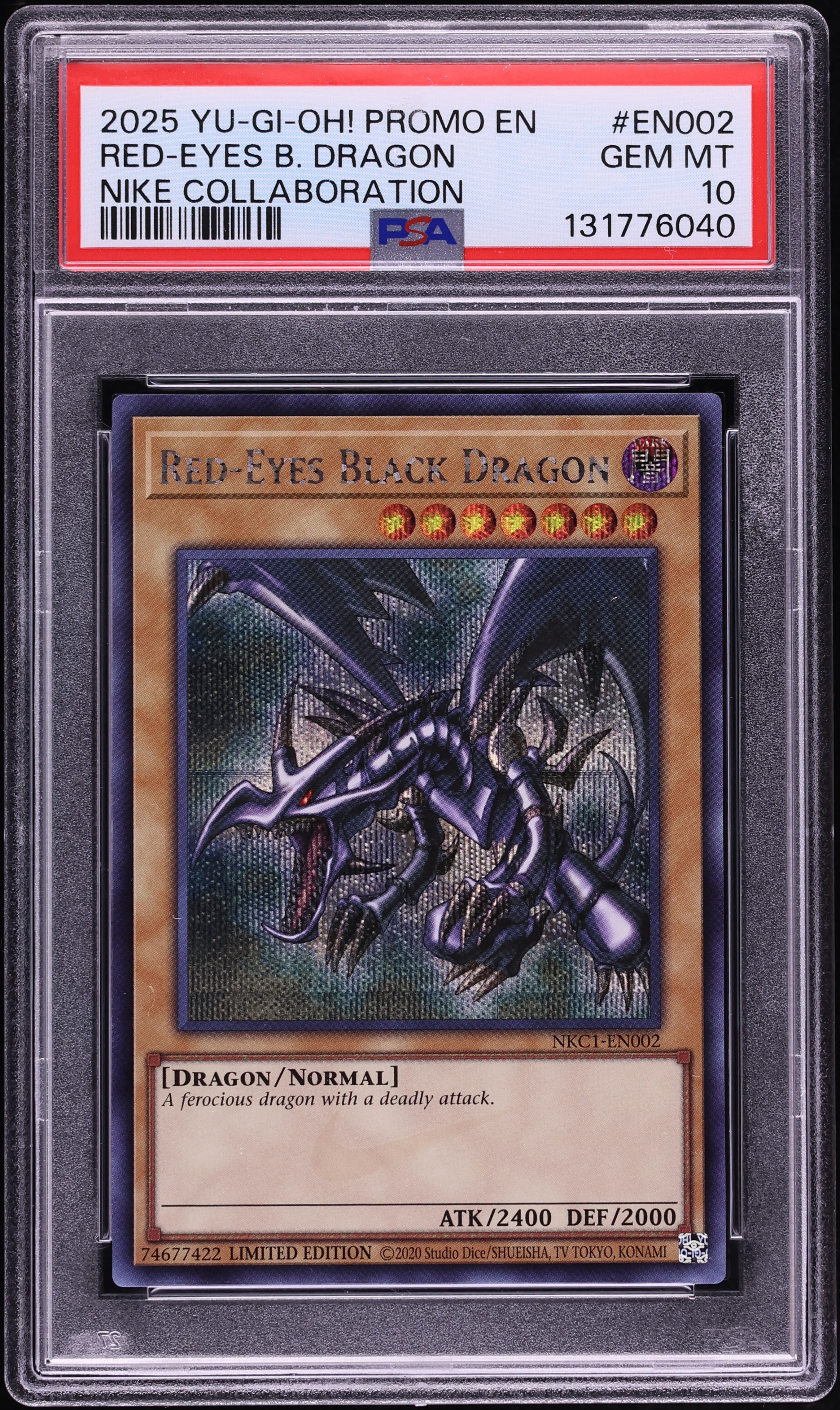 2025 Yu-Gi-Oh! Nike Collaboration Red-Eyes Black Dragon #NKC1-EN002 PSA 10 GEM MINT