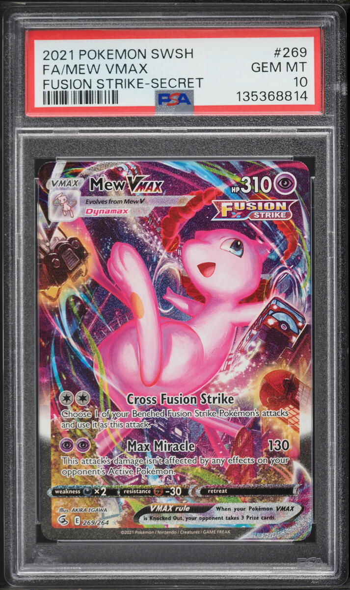 2021 Pokemon Sword & Shield Fustion Strike SEC Mew VMAX #269 PSA 10 GEM MINT