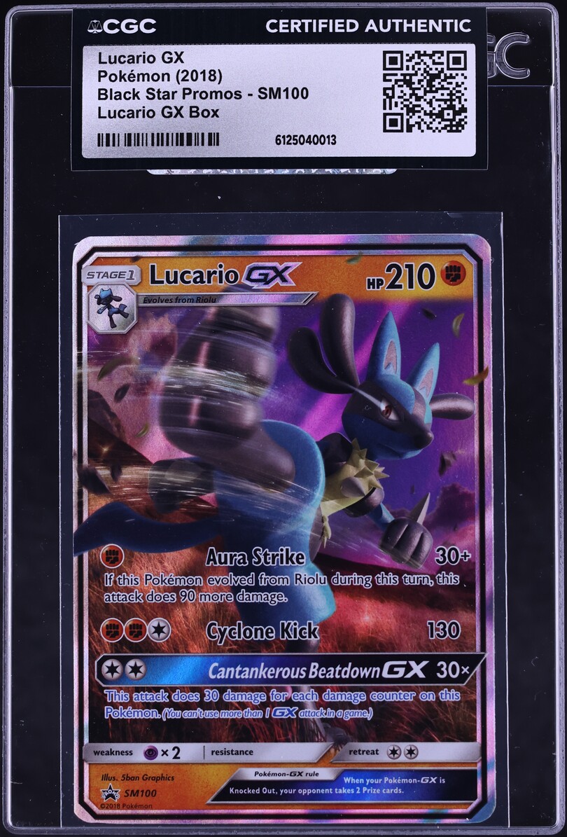2018 Pokemon Sun & Moon Promo Lucario GX #SM100 CGC AUTH