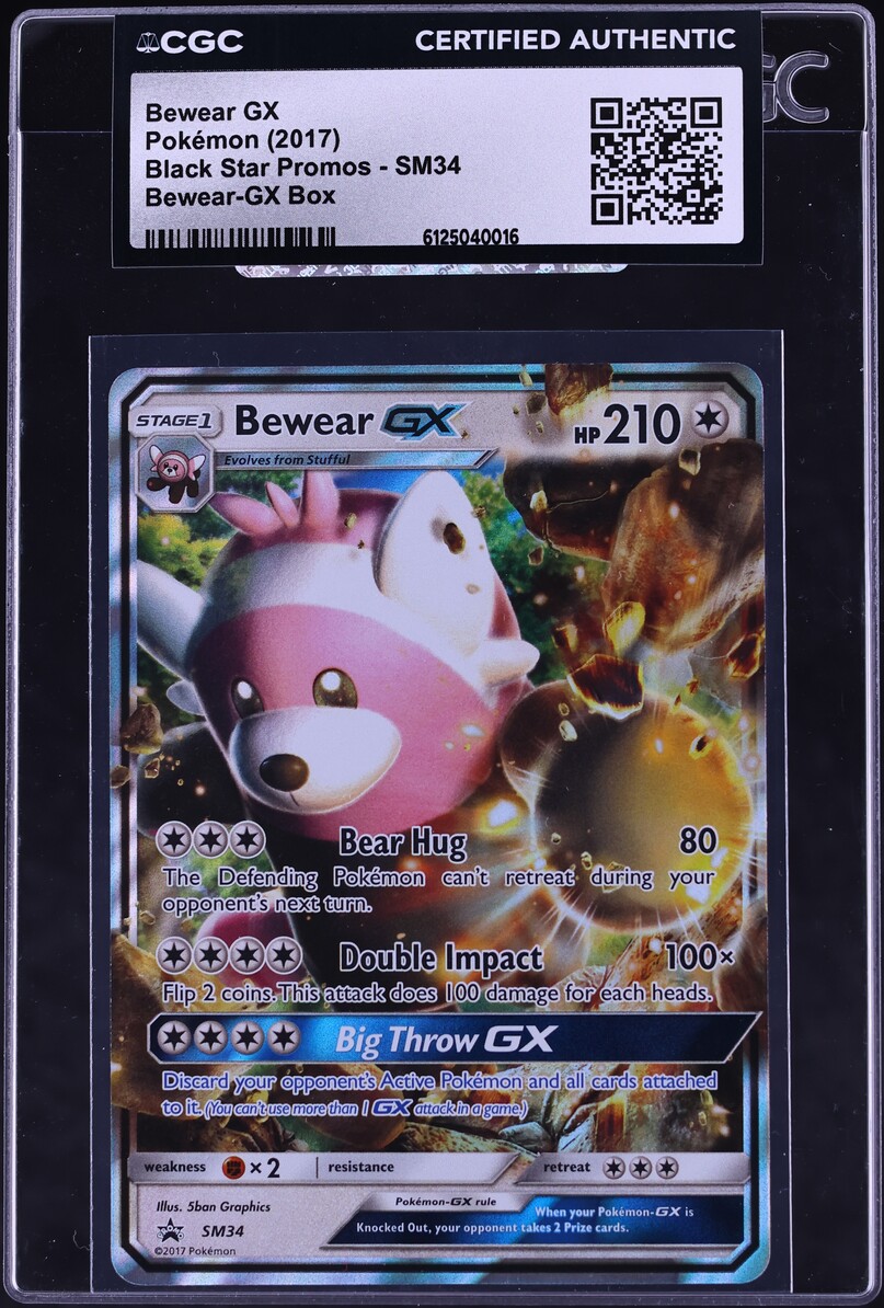 2017 Pokemon Sun & Moon Promo Box Bewear GX #SM34 CGC AUTH