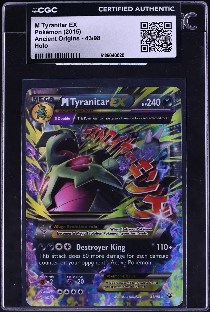 2015 Pokemon XY Ancient Origins M Tyranitar EX #43 CGC AUTH