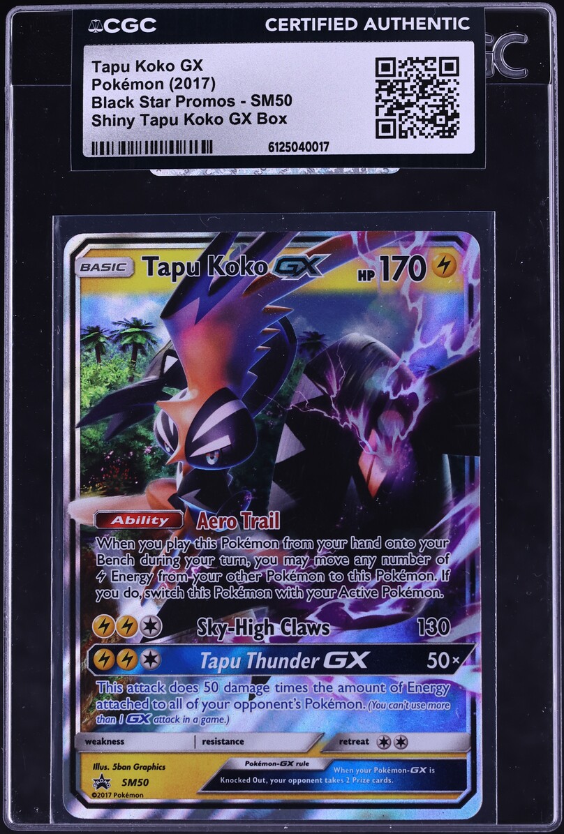 2017 Pokemon Sun & Moon Promo Shiny Box Tapu Koko GX #SM50 CGC AUTH