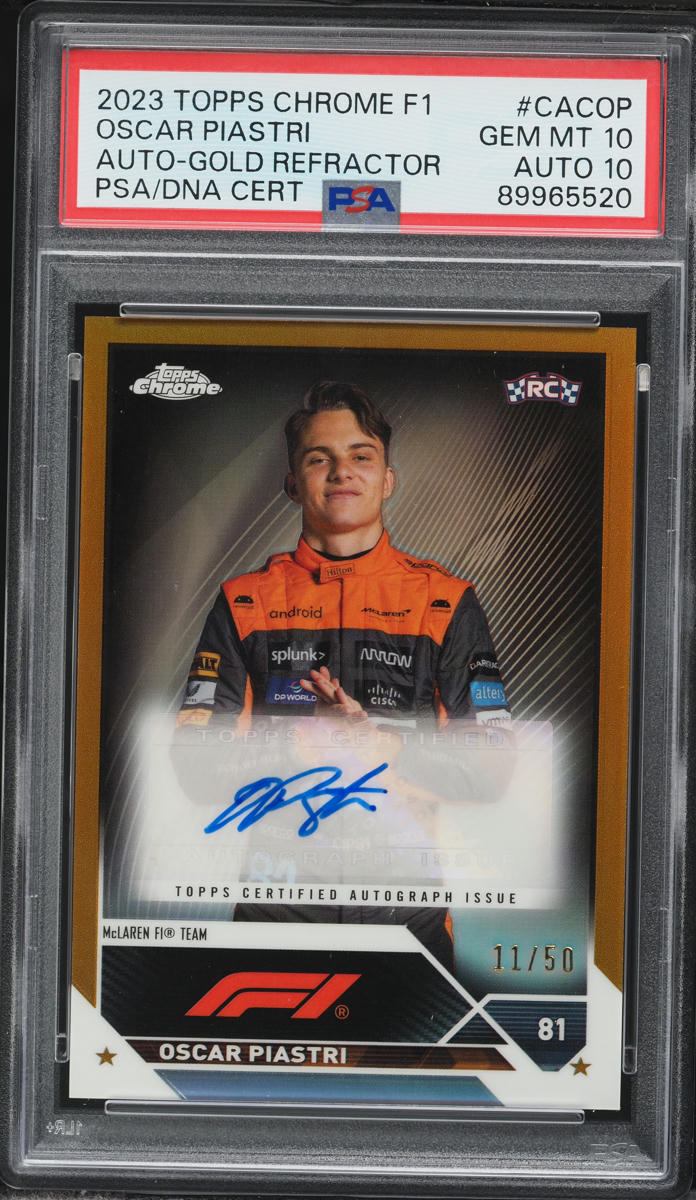 2023 Topps Chrome Formula 1 F1 Gold Refractor Oscar Piastri ROOKIE