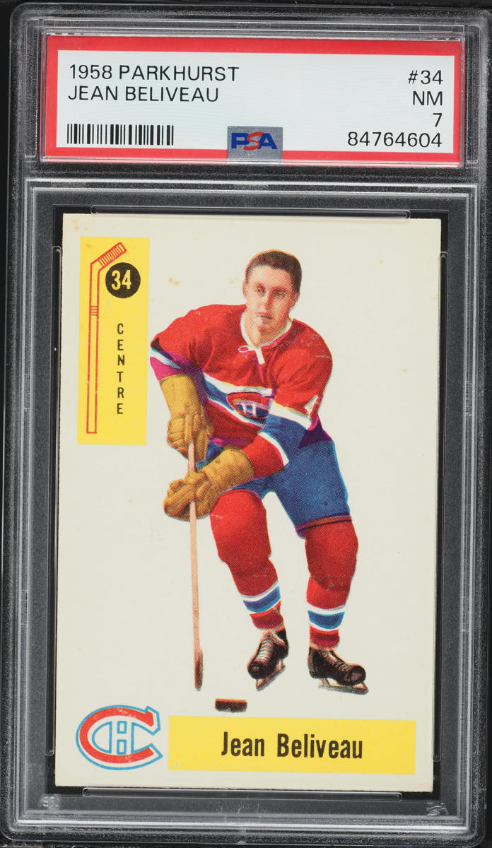 1958 Parkhurst Jean Beliveau #34 PSA 7 NRMT