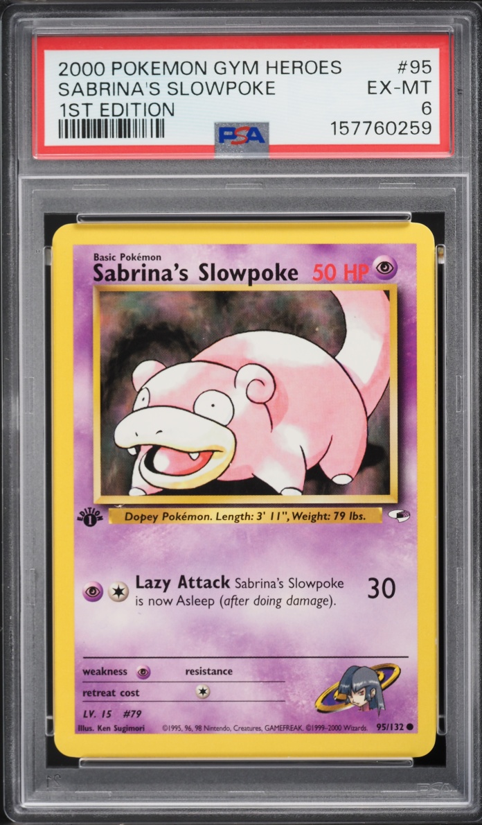 2000 Pokemon Gym Heroes 1st Edition Sabrina's Slowpoke #95 PSA 6 EXMT