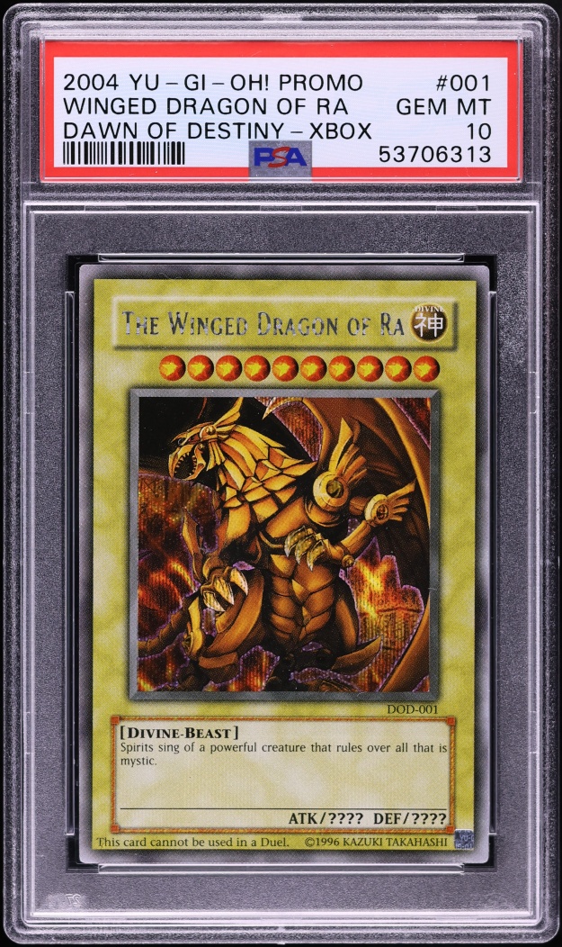 2004 Yu-Gi-Oh! Dawn Of Destiny Xbox Promo Winged Dragon Of Ra #DOD-001 PSA 10 GEM MINT
