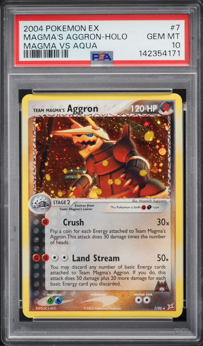 2004 Pokemon EX Team Magma Vs Team Aqua Holo Magma's Aggron #7 PSA 10 GEM MINT