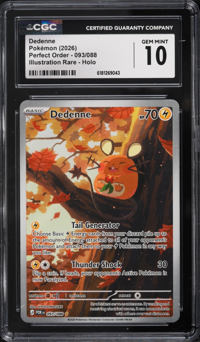 2026 Pokemon Mega Evolution Perfect Order IR Dedenne #93 CGC 10 GEM MINT