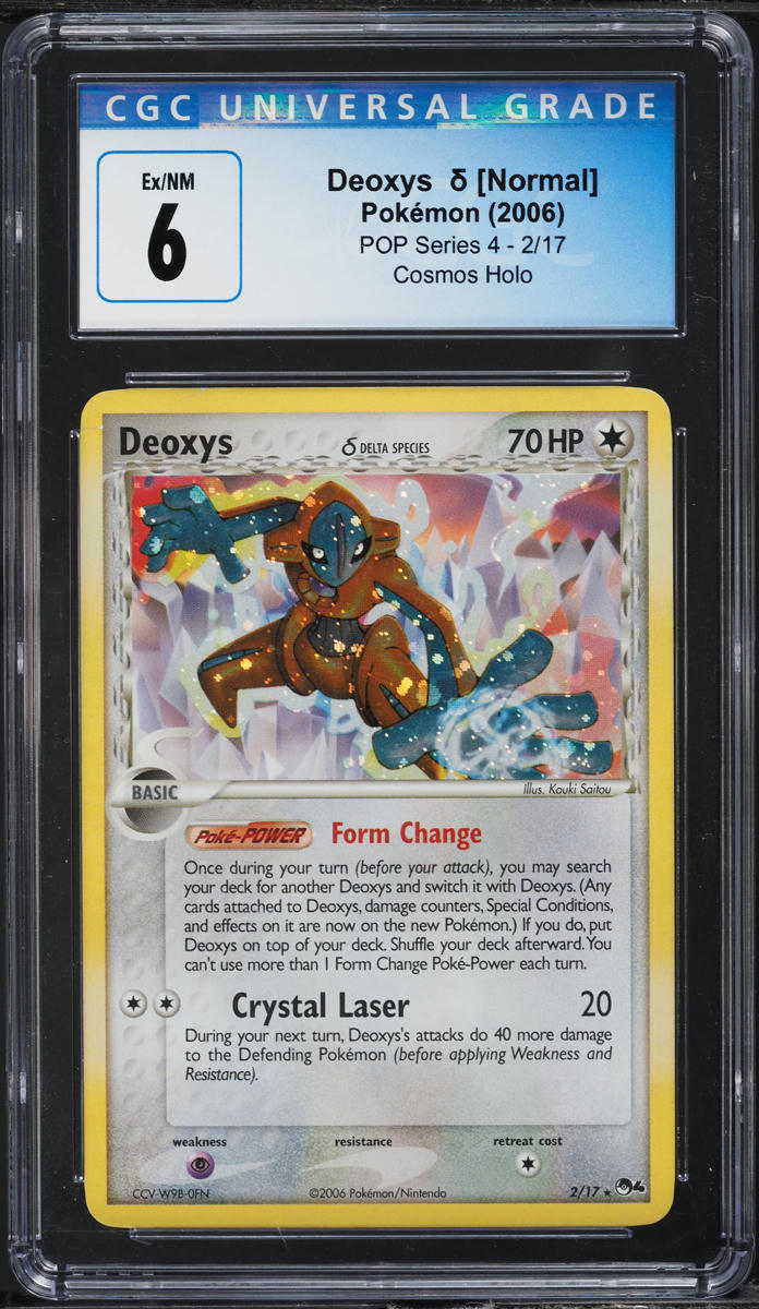 2006 Pokemon POP Series 4 Cosmos Holo Deoxys #2 CGC 6 EXMT