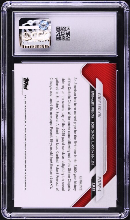 2025 Topps Now Superfractor Pope Leo XIV 1/1 #POPE-1 CGC 9 MINT