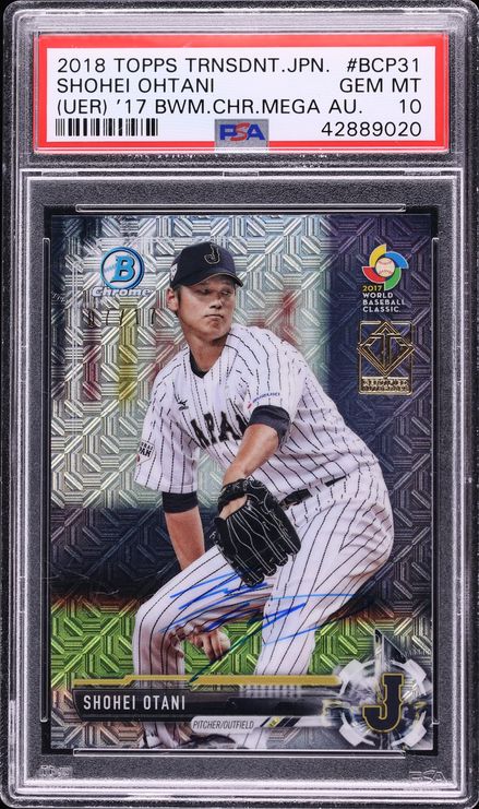 2018 Topps Transcendent Japan '17 Bowman Chrome Mega Box Shohei Ohtani ROOKIE AUTO /17 PSA 10