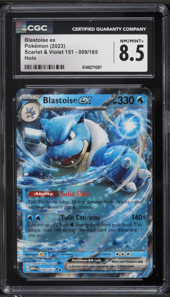 2023 Pokemon Scarlet & Violet 151 Holo Blastoise ex #9 CGC 8.5 NM-MT+