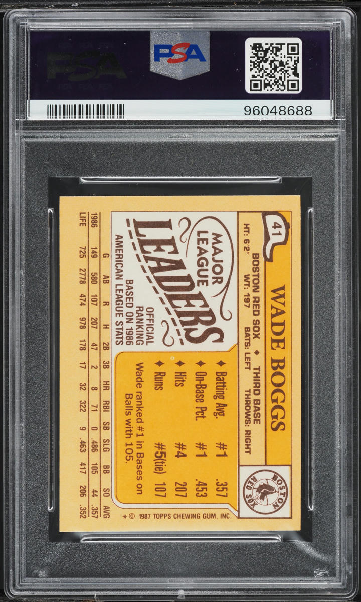 1987 Topps Mini League Leaders Wade Boggs #41 PSA 6 EXMT