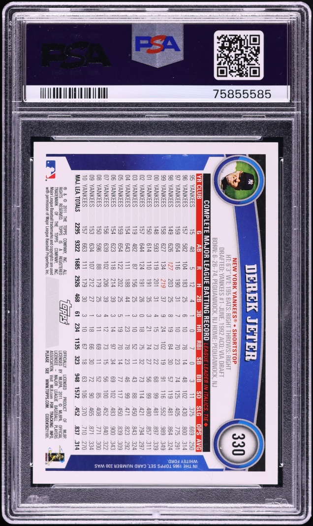 2011 Topps Derek Jeter #330 PSA 10 GEM MINT