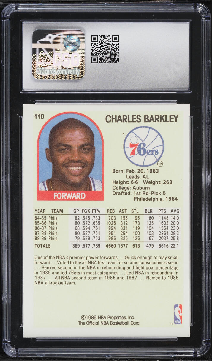 1989 Hoops Charles Barkley #110 CSG 9 MINT