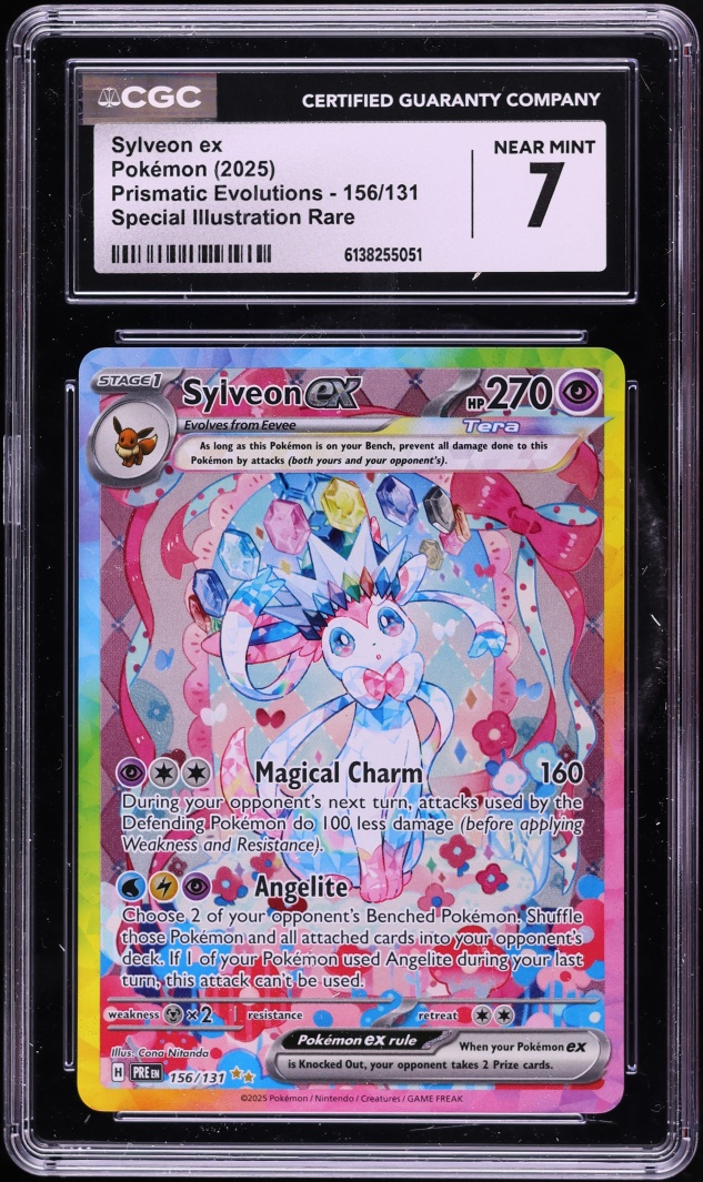 2025 Pokemon Scarlet & Violet Prismatic Evolutions SIR Sylveon EX #156 CGC 7 NRMT
