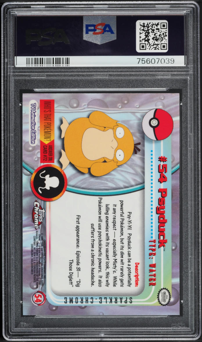 2000 Topps Chrome Pokemon Series 1 Sparkle Psyduck #54 PSA 9 MINT