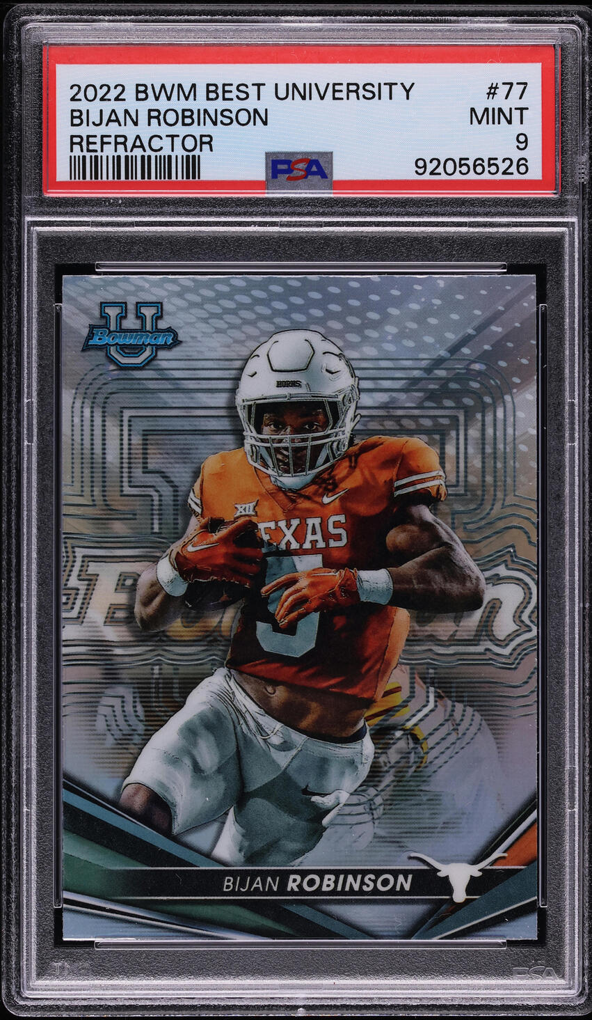 2022 Bowman's Best University Refractor Bijan Robinson ROOKIE #77 PSA 9 MINT