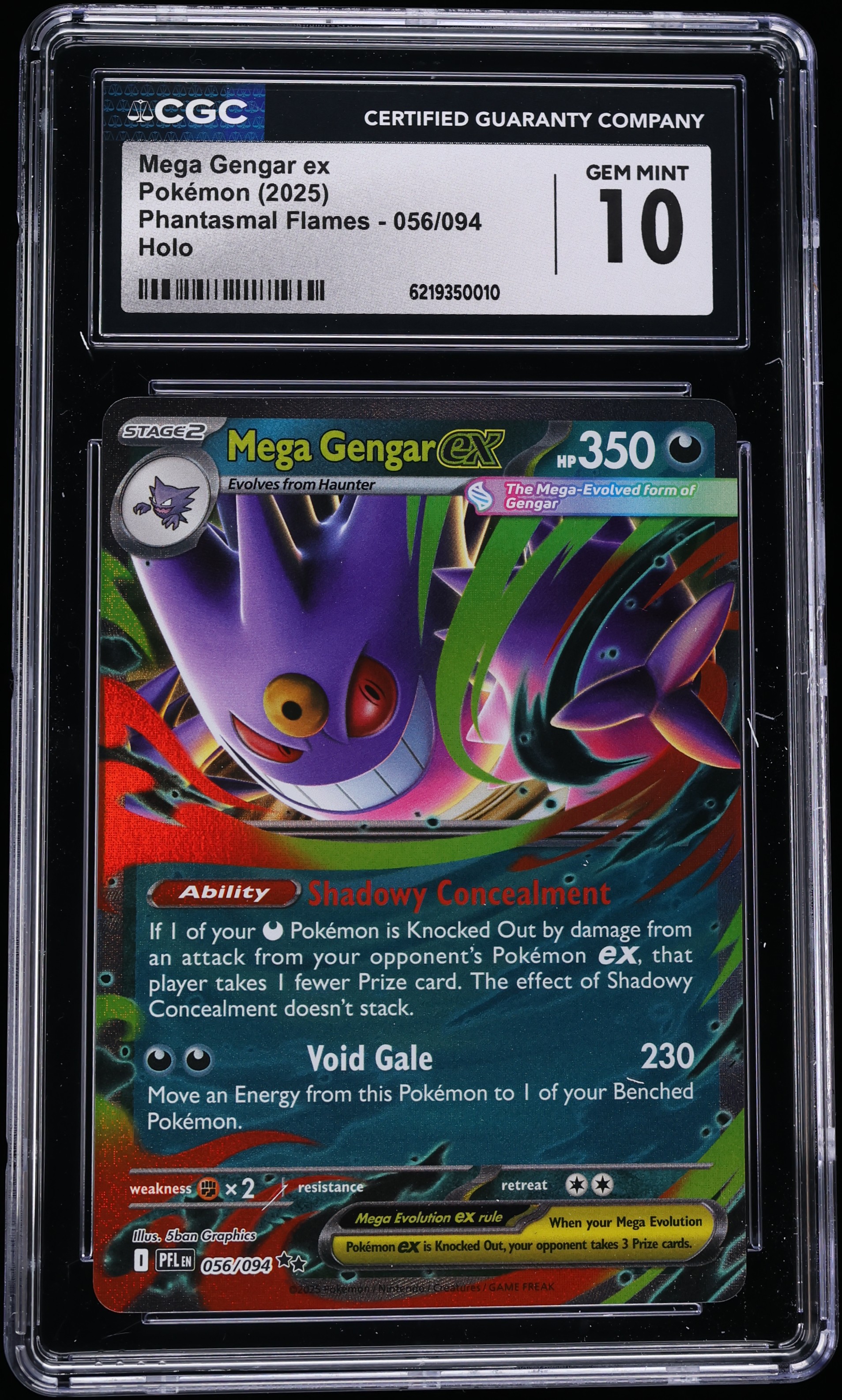 2025 Pokemon Mega Evolution Phantasmal Flames Holo Mega Gengar EX #56 CGC 10 GEM MINT