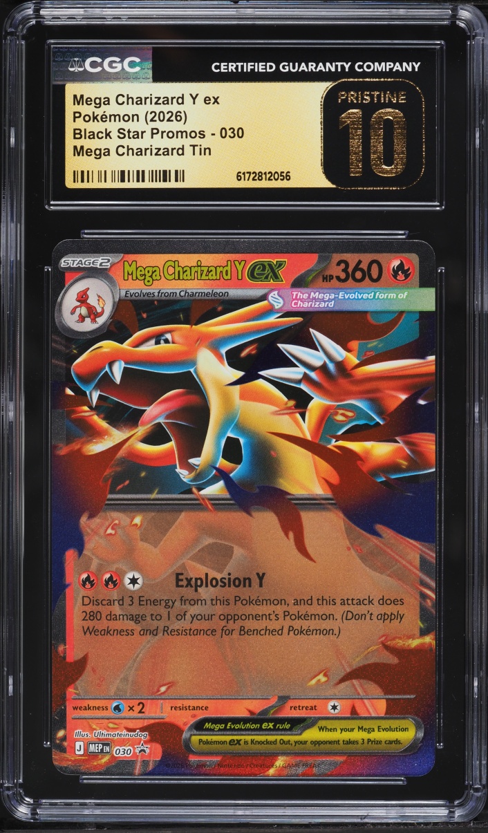 2026 Pokemon Mega Evolution Promo Tin Mega Charizard Y Ex #30 CGC 10 PRISTINE