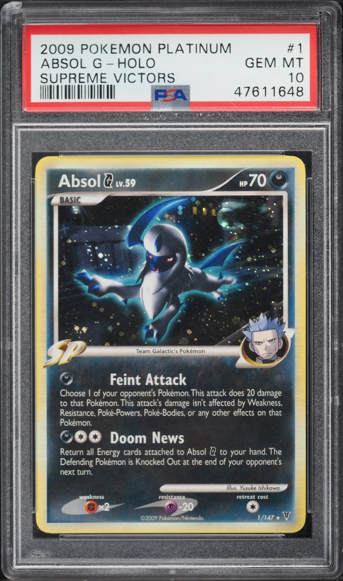 2009 Pokemon Platinum Supreme Victors Holo Absol G #1 PSA 10 GEM MINT