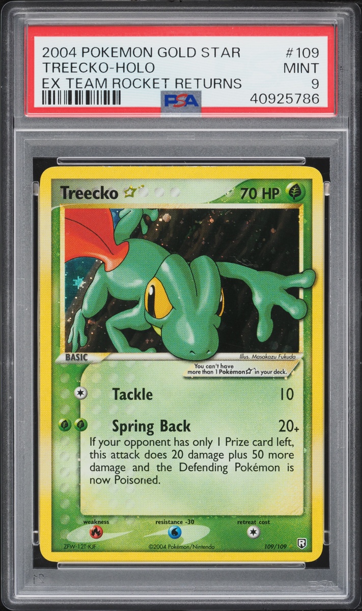 2004 Pokemon EX Team Rocket Returns Holo Treecko Gold Star #109 PSA 9 MINT