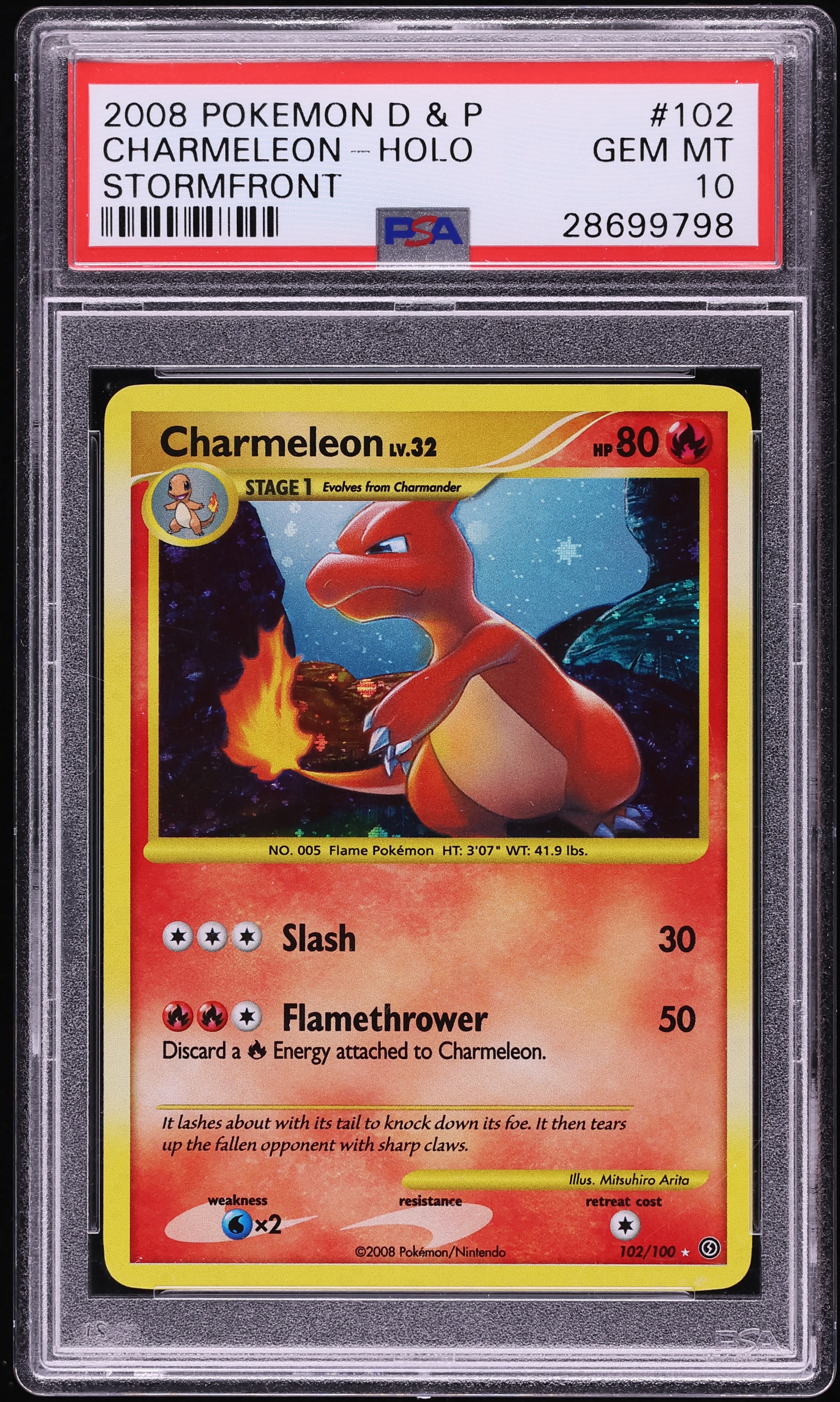 2008 Pokemon Diamond & Pearl Stormfront Holo Charmeleon #102 PSA 10 GEM MINT