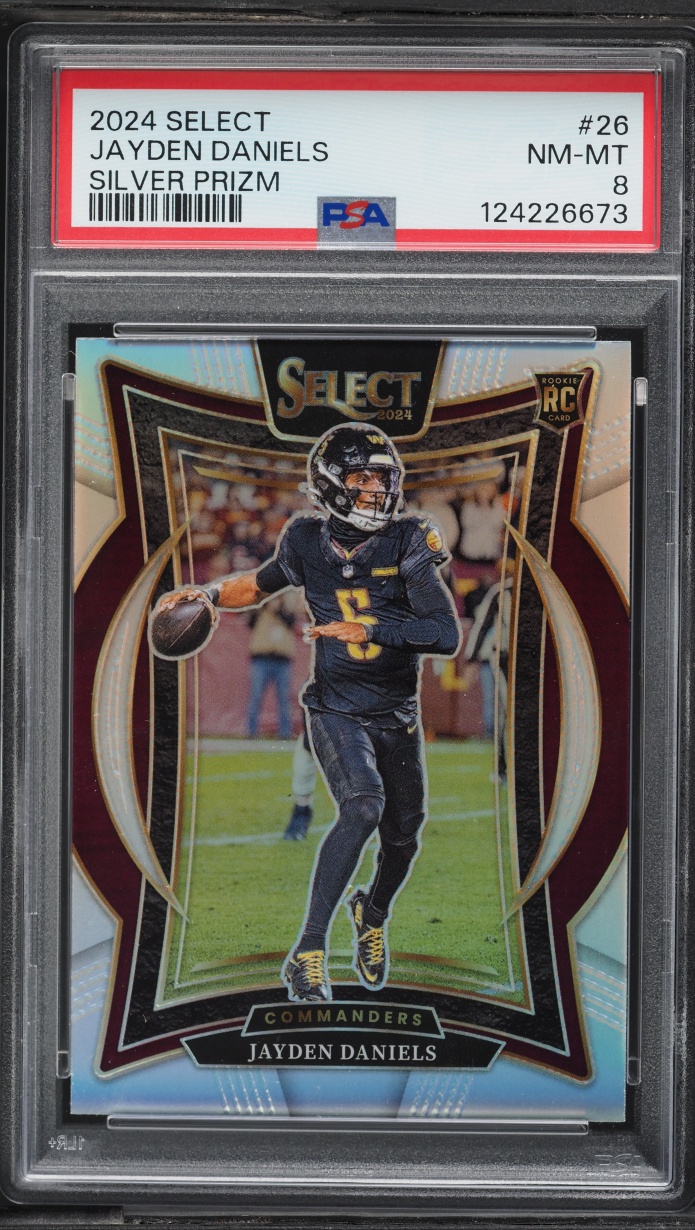 2024 Select Concourse Silver Prizm Jayden Daniels ROOKIE #26 PSA 8 NM-MT