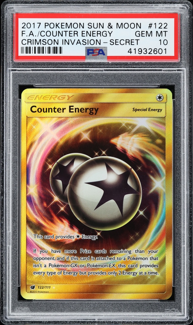 2017 Pokemon Sun & Moon Crimson Invasion Counter Energy #122 PSA 10 GEM MINT