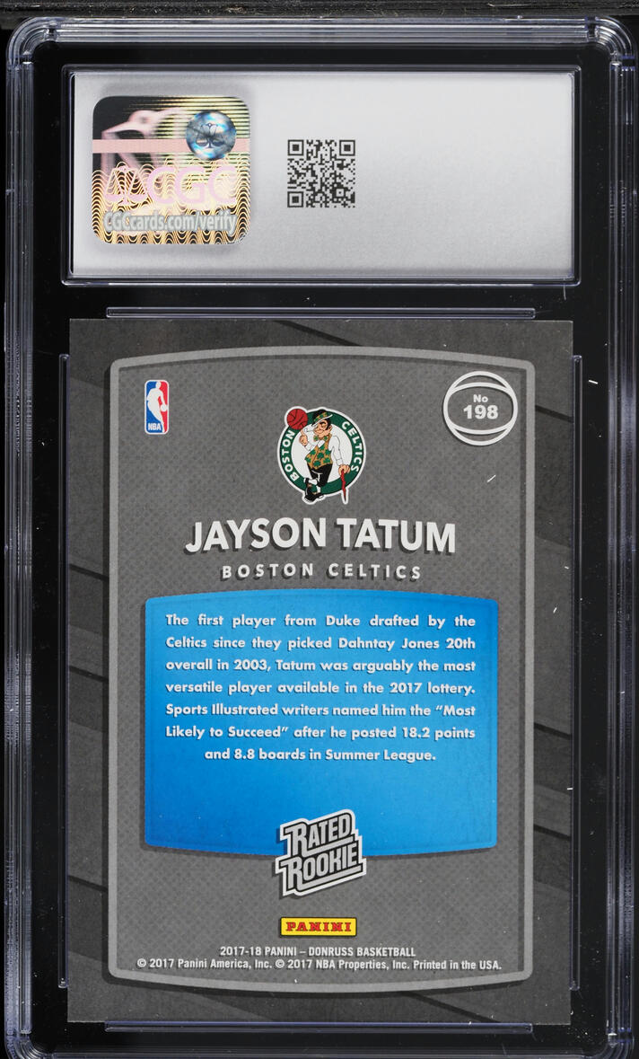 2017 Donruss Basketball Jayson Tatum ROOKIE #198 CGC 9 MINT