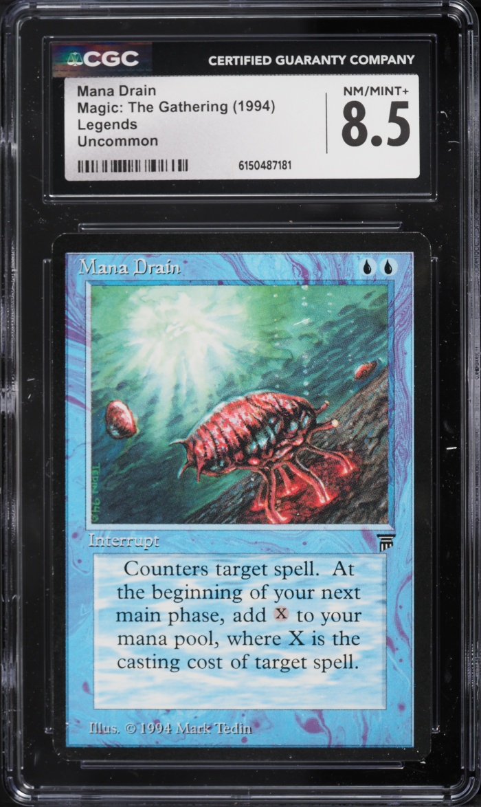 1994 Magic The Gathering MTG Legends Mana Drain CGC 8.5 NM-MT+