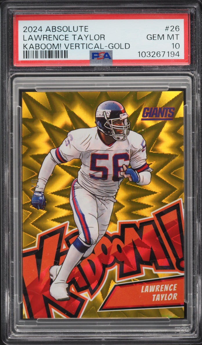 2024 Absolute Kaboom Vertical Gold Lawrence Taylor /10 #26 PSA 10 GEM MINT