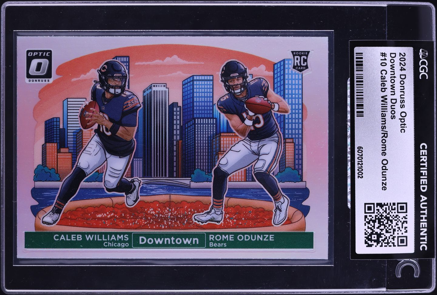 2024 Donruss Optic Downtown Duos Caleb Williams Rome Odunze ROOKIE #10 CGC AUTH