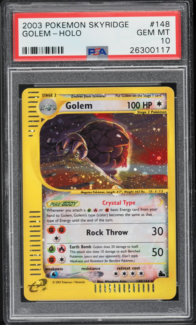 2003 Pokemon Skyridge Holo Crystal Golem #148 PSA 10 GEM MINT