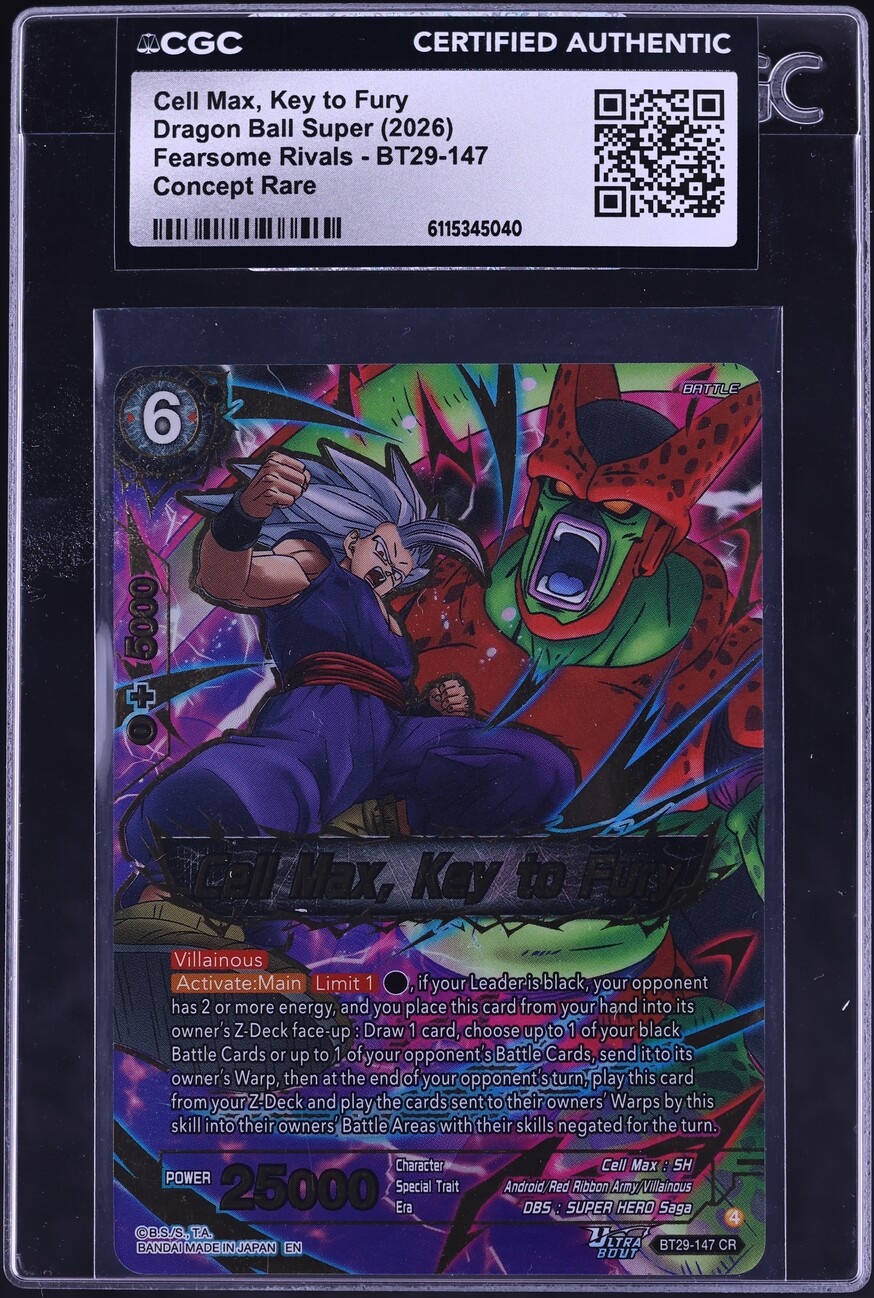 2026 Dragon Ball Super Fearsome Rivals Cell Max Key To Fury #BT29-147 ...