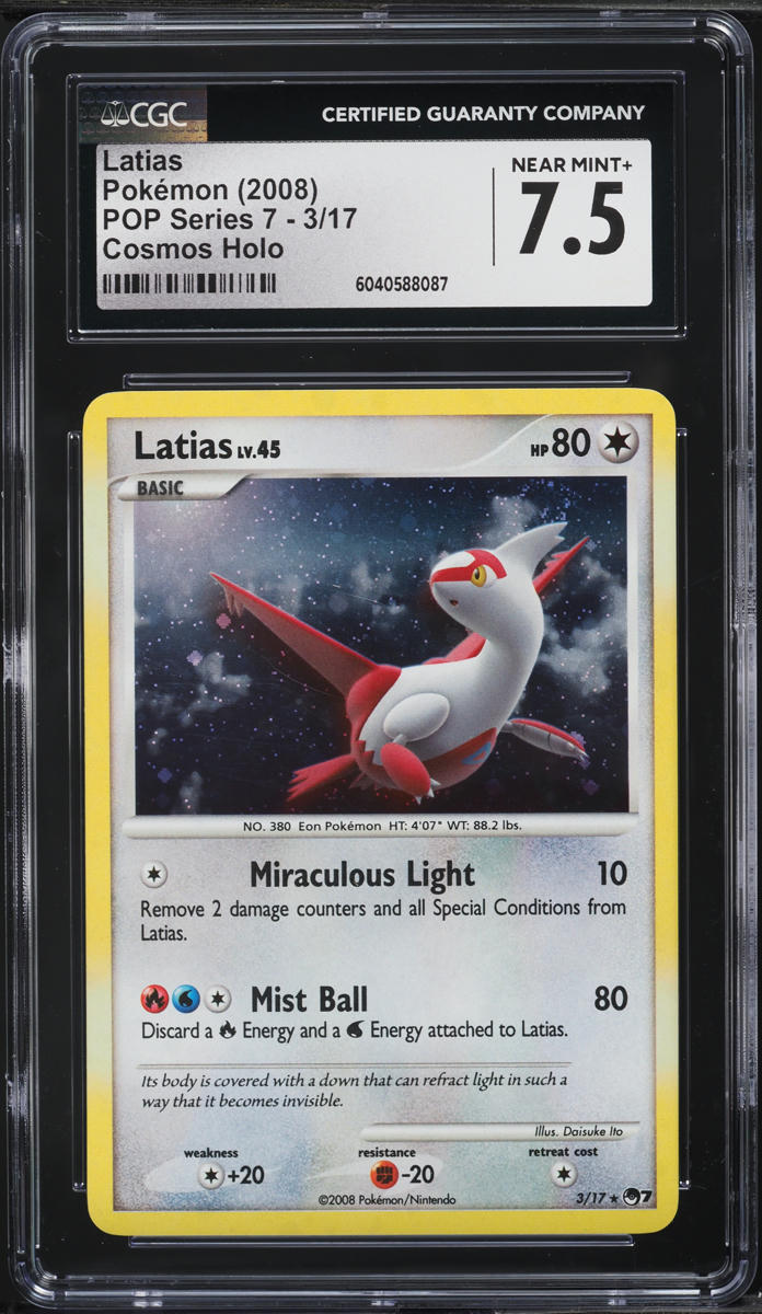 2008 Pokemon POP Series 7 Cosmos Holo Latias #3 CGC 7.5 NRMT+