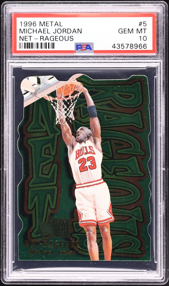 1996 Metal Net-Rageous Michael Jordan #5 PSA 10 GEM MINT