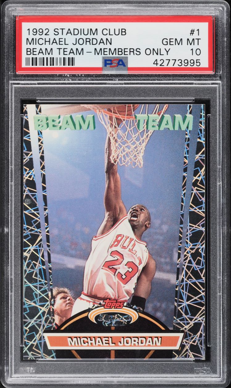 1992 Stadium Club Beam Team Members Only Michael Jordan #1 PSA 10 GEM MINT