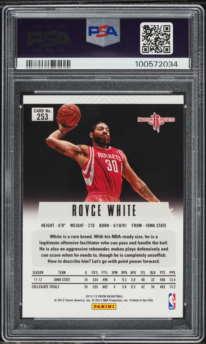 2012 Panini Prizm Silver Royce White ROOKIE #253 PSA 10 GEM MINT