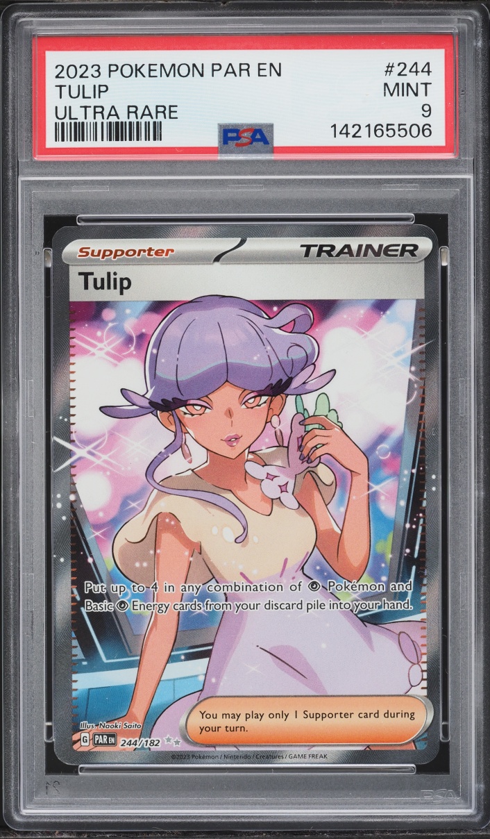 2023 Pokemon Scarlet & Violet Paradox Rift Full Art Tulip #244 PSA 9 MINT
