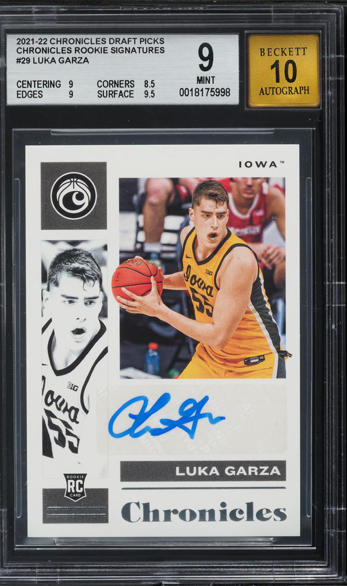 2021 Panini Chronicles Draft Chronicles Luka Garza ROOKIE AUTO #CR-LGA BGS 9