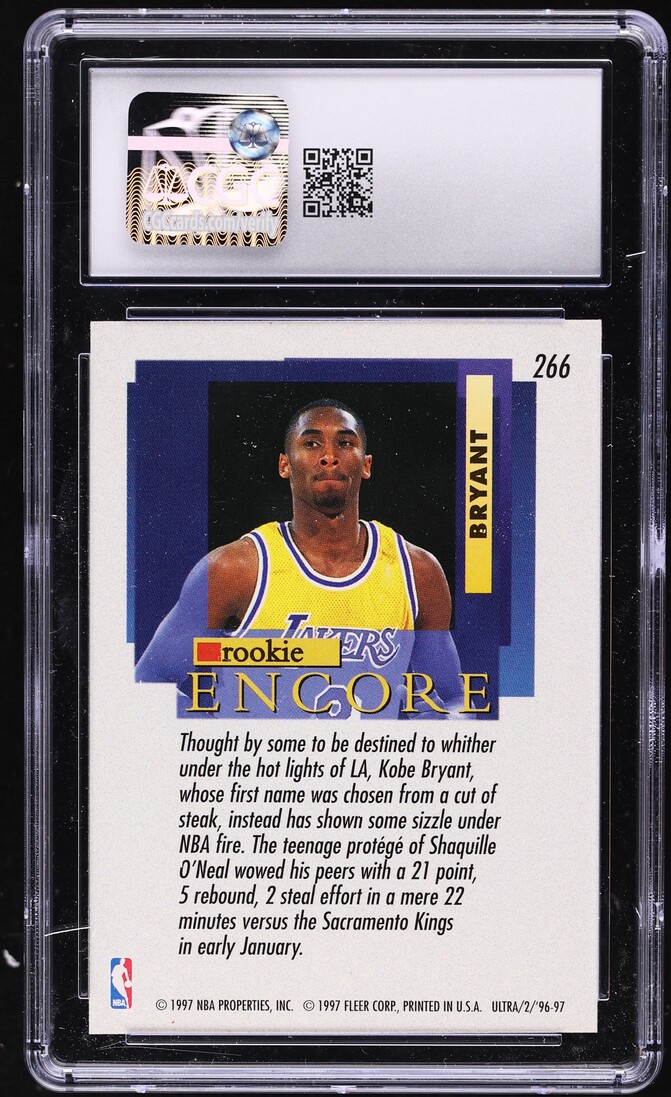 1996 Ultra Basketball Kobe Bryant ROOKIE #266 CGC 7 NRMT